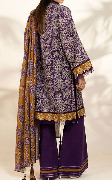 Alkaram Purple Khaddar Suit | Pakistani Winter Dresses in USA- Image 2