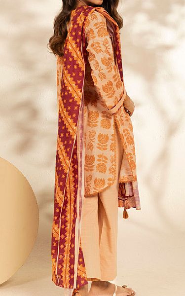 Alkaram Ivory/Orange Khaddar Suit | Pakistani Winter Dresses in USA- Image 2