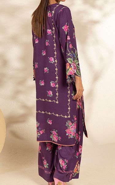 Alkaram Purple Dobby Suit (2 Pcs) | Pakistani Winter Dresses in USA- Image 2
