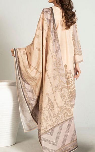 Alkaram Tan Khaddar Suit | Pakistani Winter Dresses in USA- Image 2