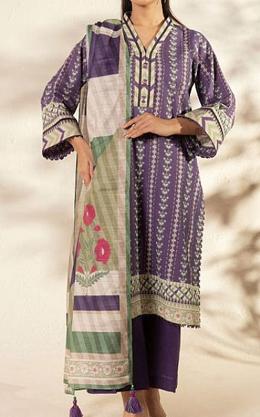 Alkaram Purple Khaddar Suit | Pakistani Winter Dresses in USA- Image 1