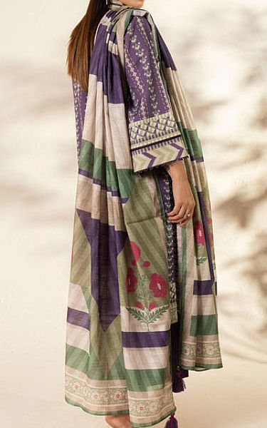 Alkaram Purple Khaddar Suit | Pakistani Winter Dresses in USA- Image 2