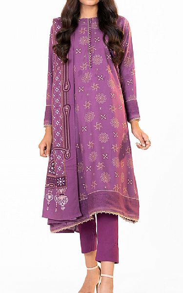 Alkaram Plum Viscose Suit | Pakistani Winter Dresses- Image 1