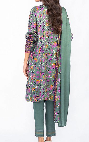 Alkaram Viridian Viscose Suit | Pakistani Dresses in USA- Image 2