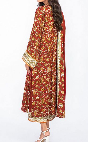 Alkaram Cinnabar Red Viscose Suit | Pakistani Dresses in USA- Image 2