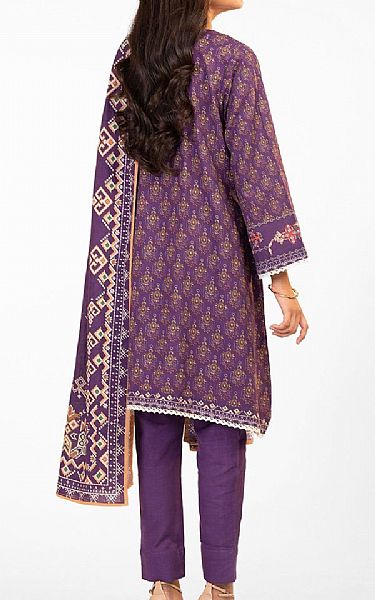 Alkaram Purple Khaddar Suit (2 Pcs) | Pakistani Winter Dresses- Image 2