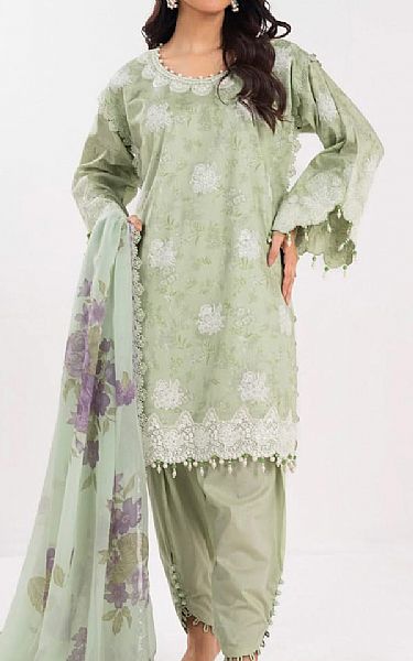 Alkaram Pistachio Green Lawn Suit | Pakistani Lawn Dress in USA- Image 1