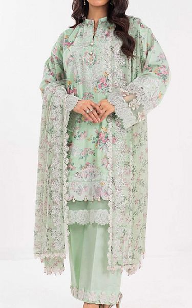 Alkaram Light Green Lawn Suit | Pakistani Lawn Dress in USA- Image 1