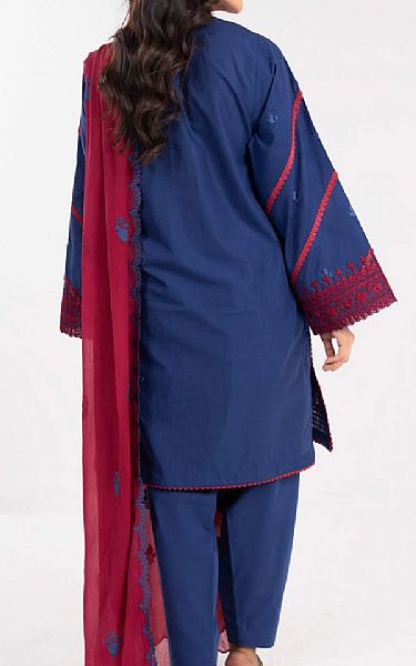 Alkaram Navy Blue Lawn Suit | Pakistani Lawn Dress in USA- Image 2