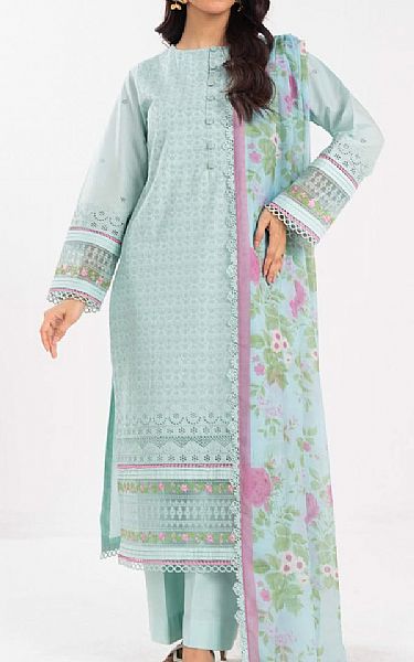 Alkaram Pale Aqua Lawn Suit | Pakistani Lawn Dress in USA- Image 1