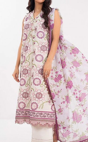 Alkaram Off White Lawn Suit | Pakistani Lawn Dress in USA- Image 1