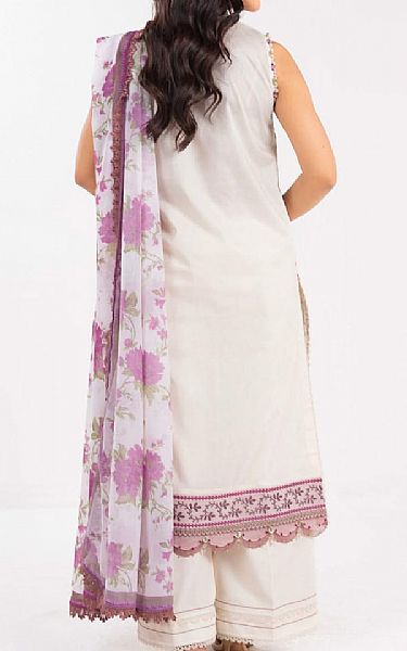 Alkaram Off White Lawn Suit | Pakistani Lawn Dress in USA- Image 2