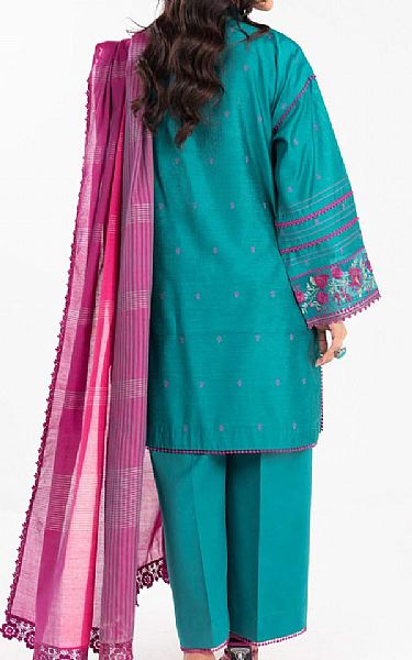 Alkaram Teal Jacquard Suit | Pakistani Lawn Dress in USA- Image 2