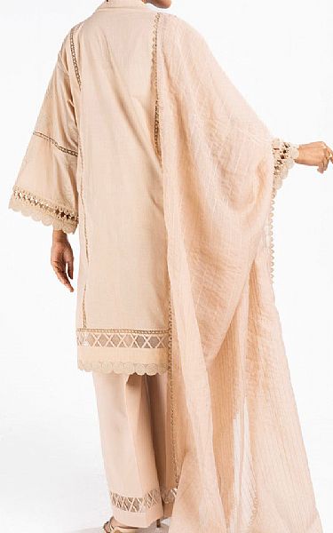 Alkaram Beige Lawn Suit | Pakistani Lawn Dress in USA- Image 2