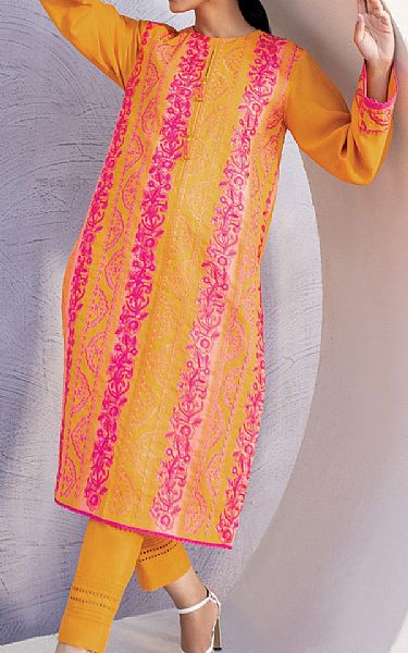 Alkaram Orange Khaddar Suit (2 Pcs) | Pakistani Winter Dresses- Image 1