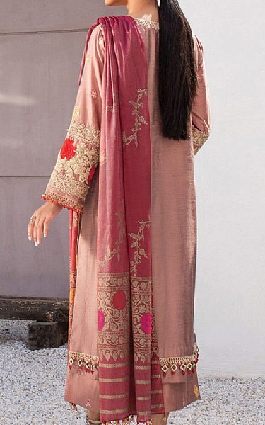 Alkaram Tea Pink Silk Suit | Pakistani Dresses in USA- Image 2