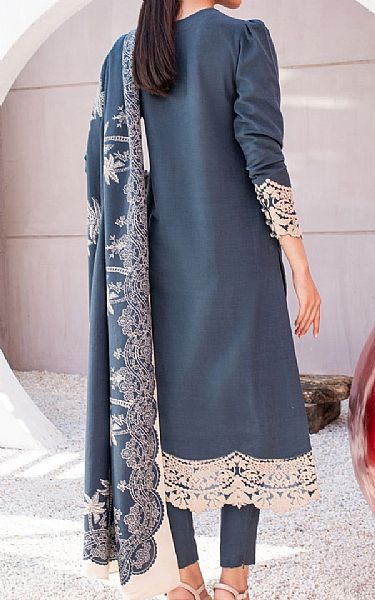 Alkaram Midnight Blue Khaddar Suit | Pakistani Dresses in USA- Image 2