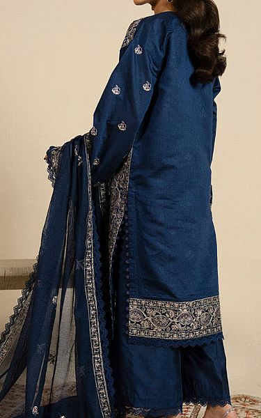 Alkaram Navy Blue Cotton Net Suit | Pakistani Lawn Dress in USA- Image 2