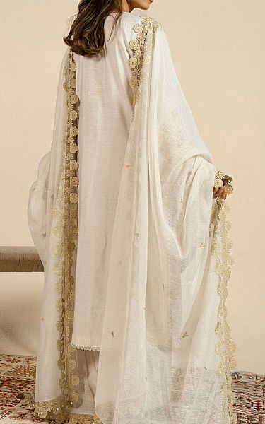 Alkaram Off-white Cotton Net Suit | Pakistani Lawn Dress in USA- Image 2