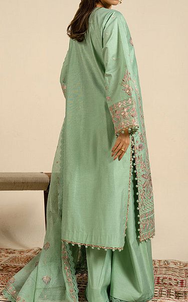 Alkaram Green Cotton Net Suit | Pakistani Lawn Dress in USA- Image 2