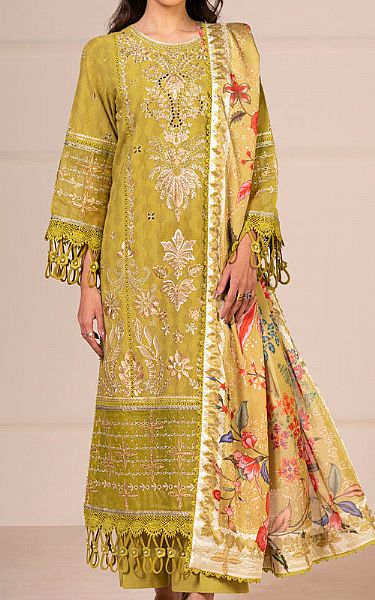 Alkaram Olive Green Jacquard Suit | Pakistani Lawn Dress in USA- Image 1