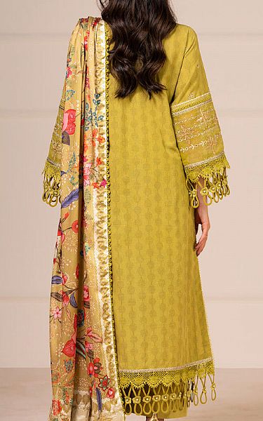 Alkaram Olive Green Jacquard Suit | Pakistani Lawn Dress in USA- Image 2