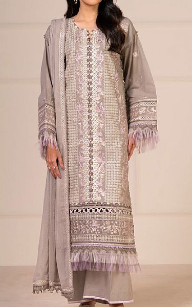 Alkaram Grey Lawn Suit | Pakistani Lawn Dress in USA- Image 1