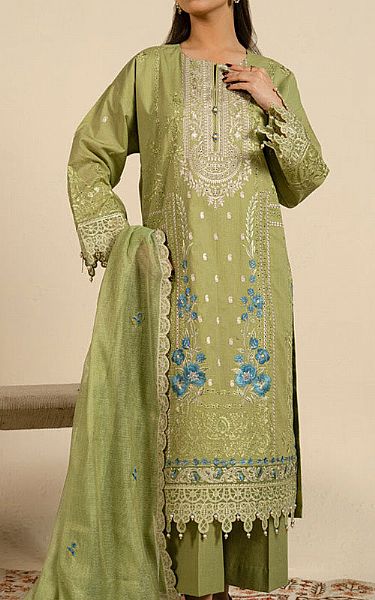 Alkaram Green Lawn Suit | Pakistani Lawn Dress in USA- Image 1