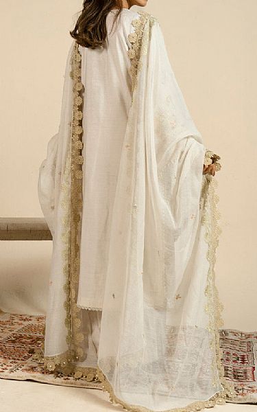 Alkaram Off White Cotton Suit | Pakistani Lawn Dress in USA- Image 2