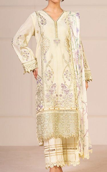 Alkaram Off White Lawn Suit | Pakistani Lawn Dress in USA- Image 1