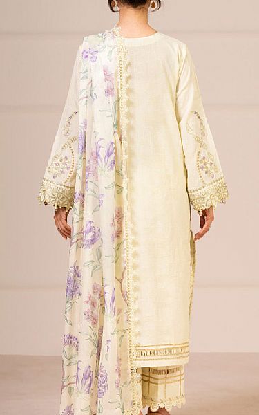 Alkaram Off White Lawn Suit | Pakistani Lawn Dress in USA- Image 2