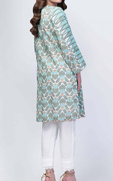 Alkaram Sky Blue/Grey Lawn Kurti | Pakistani Dresses in USA- Image 2