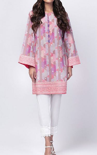 Alkaram Multi Color Lawn Kurti | Pakistani Dresses in USA- Image 1