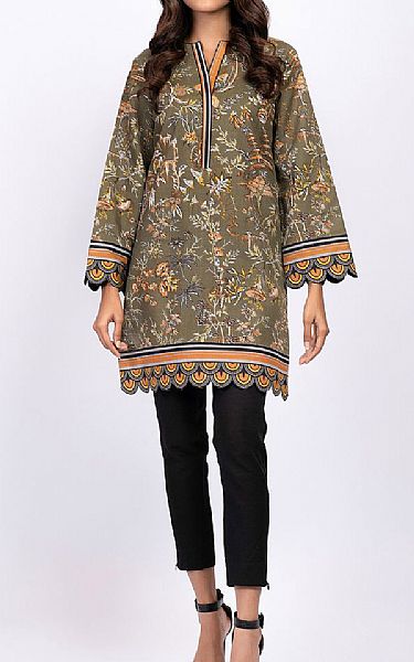 Alkaram Brownish Grey Khaddar Kurti | Pakistani Dresses in USA- Image 1