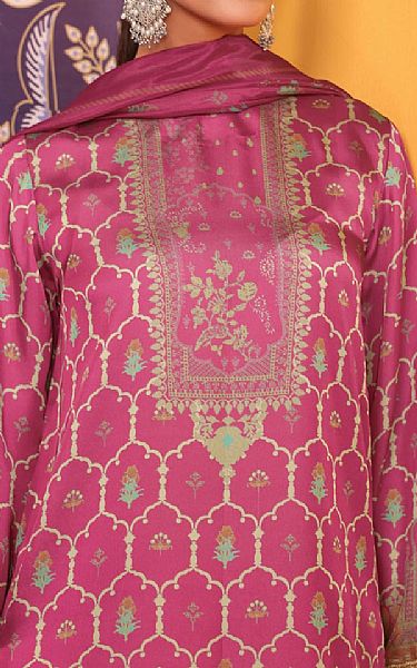 Alkaram Hot Pink Silk Suit | Pakistani Dresses in USA- Image 2