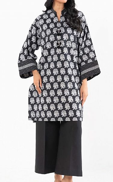 Alkaram Black Lawn Kurti | Pakistani Lawn Dress in USA- Image 1