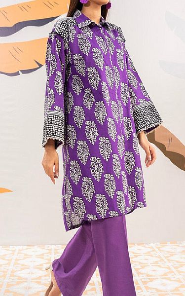 Alkaram Violet Cambric Kurti | Pakistani Lawn Dress in USA- Image 1