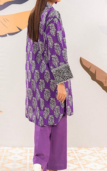 Alkaram Violet Cambric Kurti | Pakistani Lawn Dress in USA- Image 2