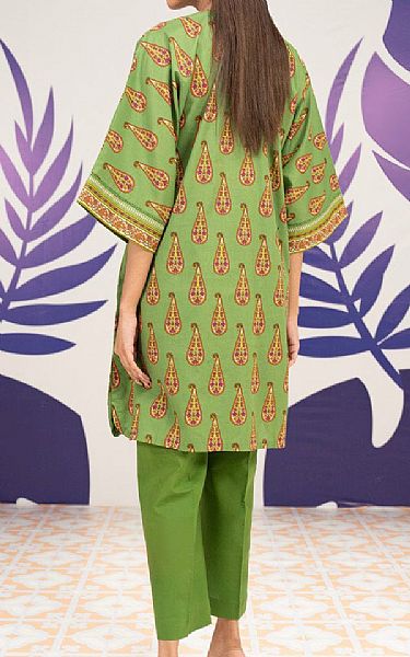 Alkaram Green Cambric Kurti | Pakistani Lawn Dress in USA- Image 2