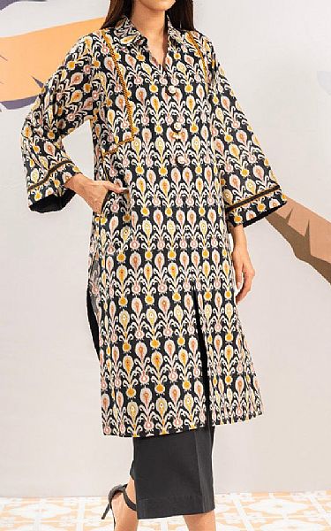 Alkaram Black Cambric Kurti | Pakistani Lawn Dress in USA- Image 1