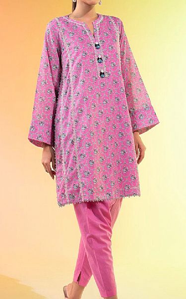 Alkaram Pink Lawn Kurti | Pakistani Lawn Dress in USA- Image 1