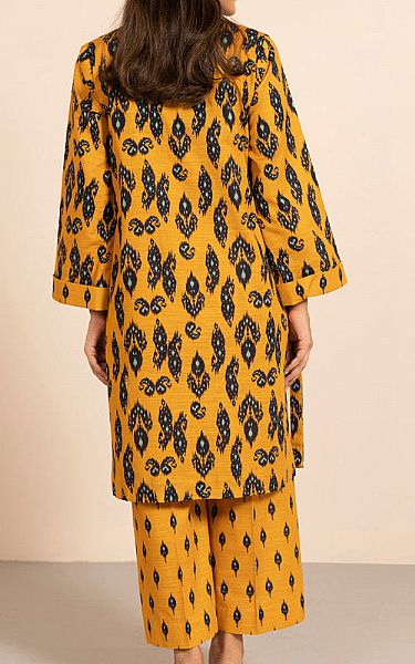 Alkaram Mustard Khaddar Suit (2 Pcs) | Pakistani Winter Dresses in USA- Image 2