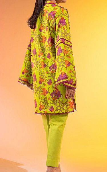 Alkaram Dirty Yellow Lawn Kurti | Pakistani Lawn Dress in USA- Image 2