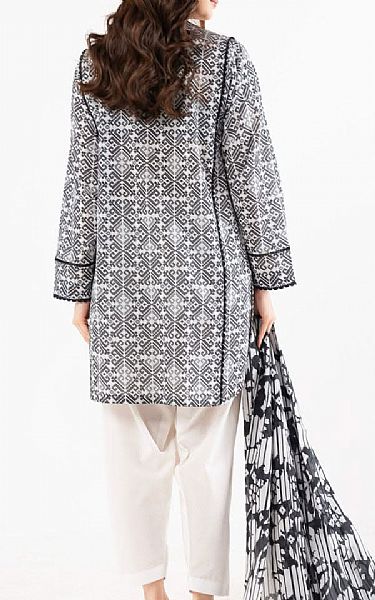 Alkaram White/Black Lawn Suit (2 pcs) | Pakistani Lawn Dress in USA- Image 2