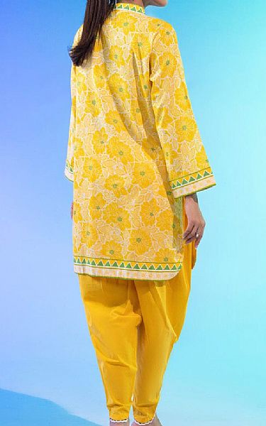 Alkaram Yellow Lawn Kurti | Pakistani Lawn Dress in USA- Image 2
