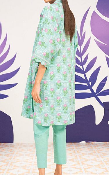 Alkaram Mint Green Cambric Kurti | Pakistani Lawn Dress in USA- Image 2
