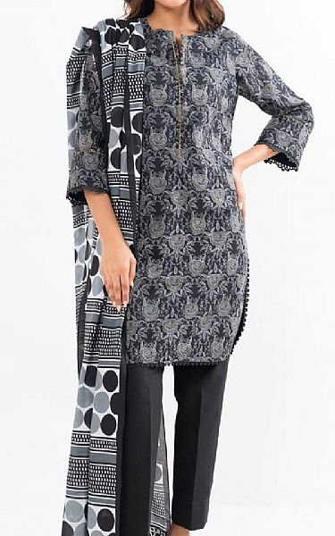 Alkaram Black Lawn Suit (2 pcs) | Pakistani Lawn Dress in USA- Image 1