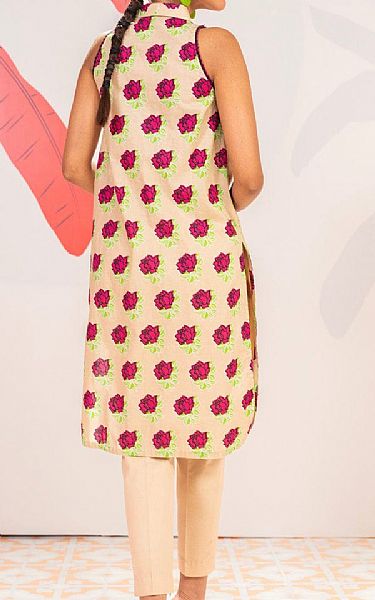 Alkaram Tan Cambric Kurti | Pakistani Lawn Dress in USA- Image 2