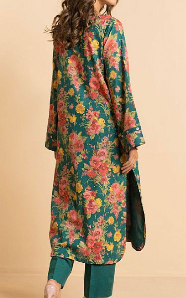 Alkaram Green Cambric Kurti | Pakistani Lawn Dress in USA- Image 2