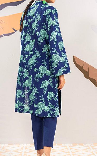 Alkaram Blue/Turquoise Cambric Kurti | Pakistani Lawn Dress in USA- Image 2